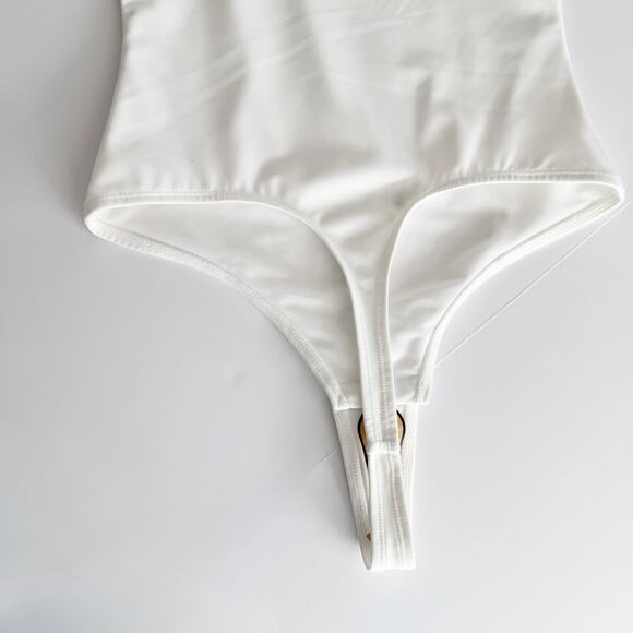 [Feelingirl] White Adjustable Strap Tummy Control Slimming Bodysuit NWT Sz Small - Picture 7 of 11